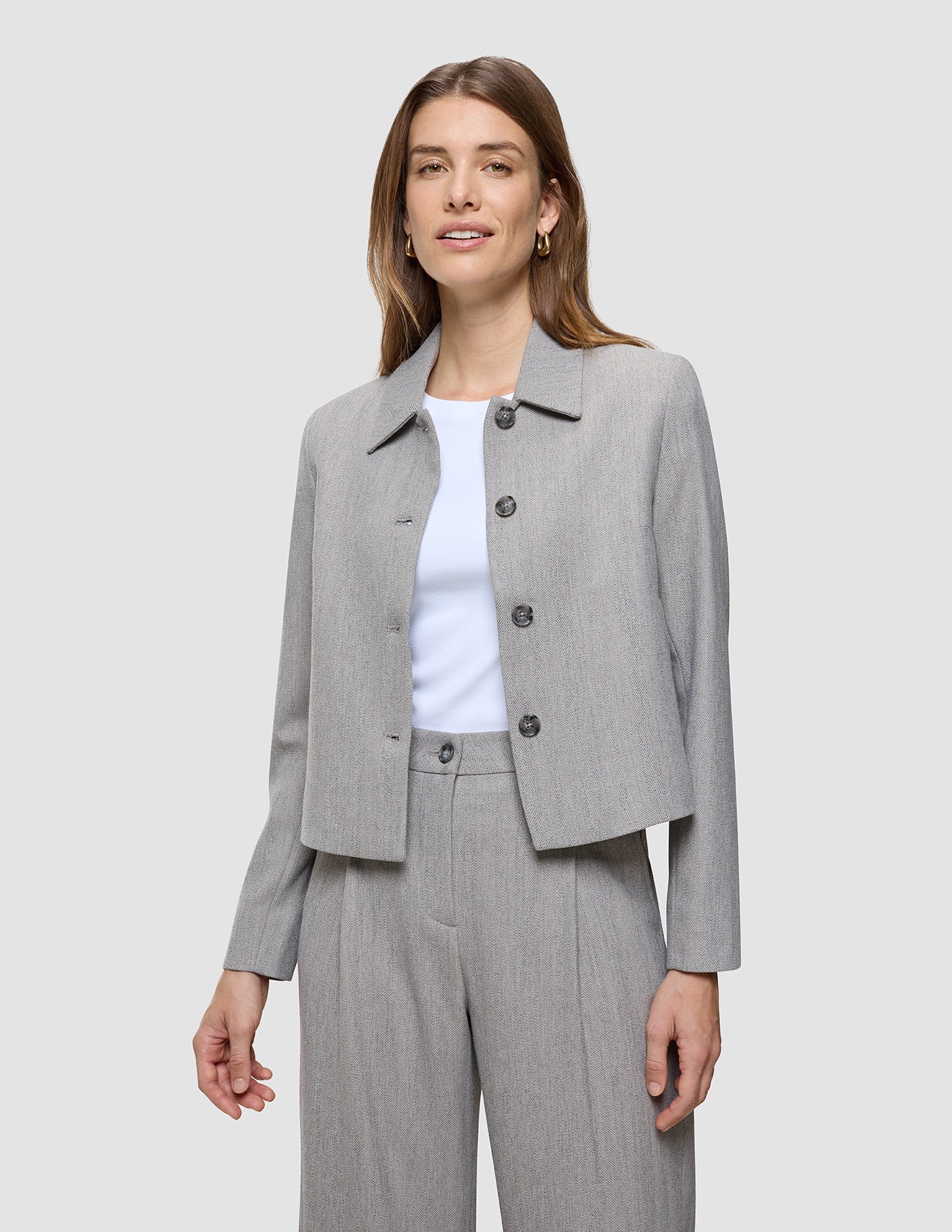 Serene Set Tapestry Herringbone Short Jacket Pants